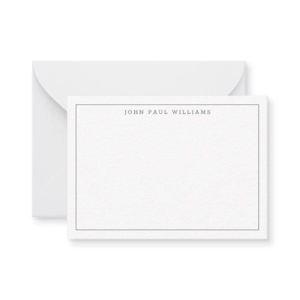 Modern Silver Gray Professional Simple Thin Border Note Card