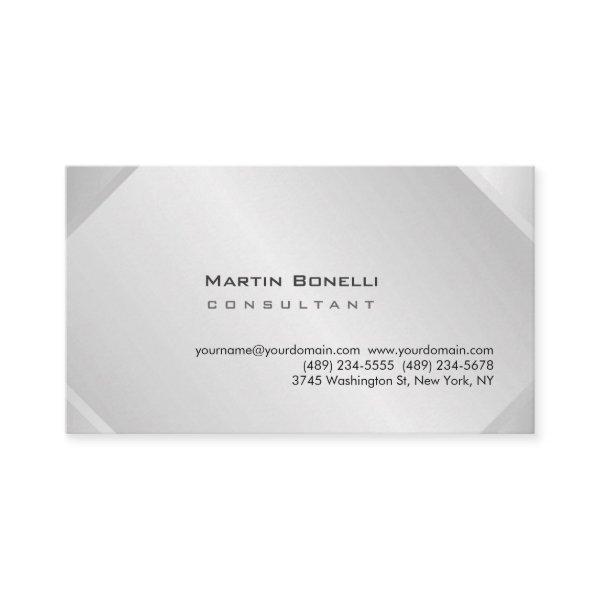 Modern Silver Grey Minimalist Simple Consultant