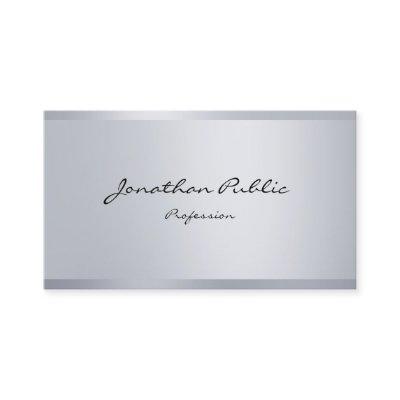 Modern Silver Look Elegant Handwritten Script Cool