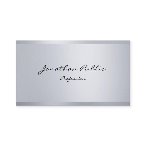Modern Silver Look Elegant Handwritten Script Cool