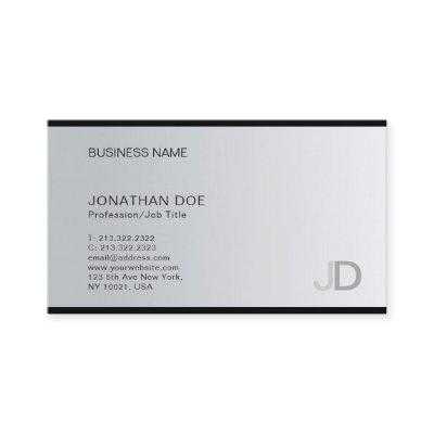 Modern Silver Professional Monogram Elegant Plain