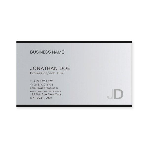 Modern Silver Professional Monogram Elegant Plain
