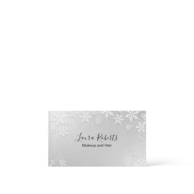 Modern Silver Winter Snowflakes