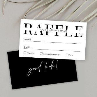 Modern Simple Black & White Business Raffle Ticket