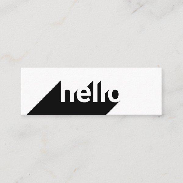 Modern simple black white trendy hello typography mini