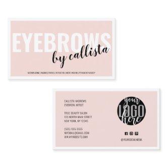 Modern Simple Blush Pink Border Logo Eyebrow