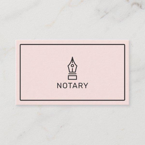 Modern simple blush pink notary loan signing agent