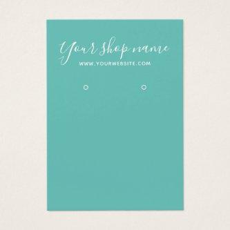 Modern simple bold teal earring display card