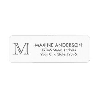 Modern Simple Classic Elegant Silver Gray Monogram Label