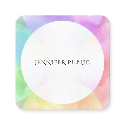 Modern Simple Design Elegant Watercolor Template Square