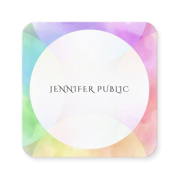 Modern Simple Design Elegant Watercolor Template Square