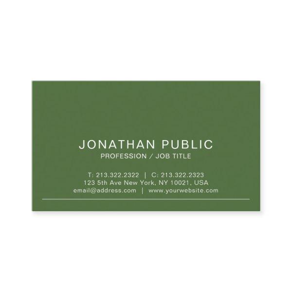 Modern Simple Design Trendy Olive Green Plain