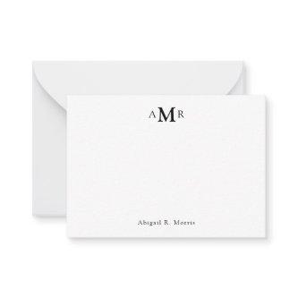 Modern Simple Elegant 3 Monogram Initial Business Note Card