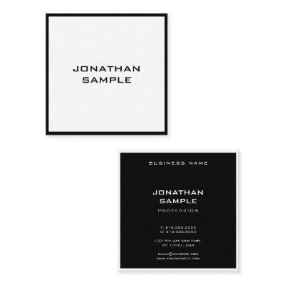 Modern Simple Elegant Black White Template Matte Square