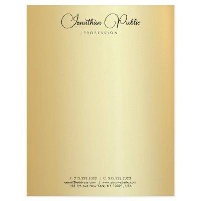 Modern Simple Elegant Gold Template Calligraphed Letterhead