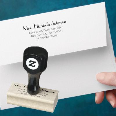 Modern Simple Elegant Plain For Her Return Address Rubber Stamp