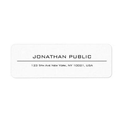 Modern Simple Elegant White Professional Address Label