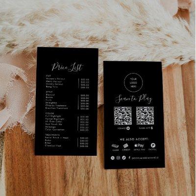 Modern Simple Formal Black Scan to Pay Price List