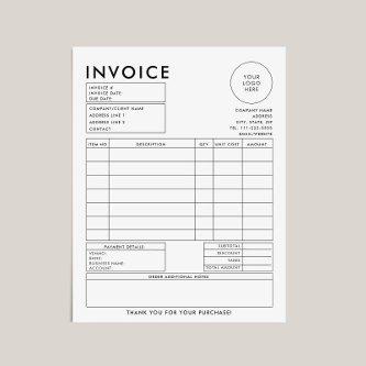 Modern Simple Formal Business Editable Invoice