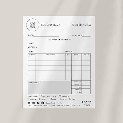 Modern Simple Formal Order Form