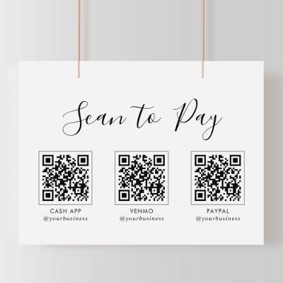 Modern Simple Formal QR Scan to Pay Sign