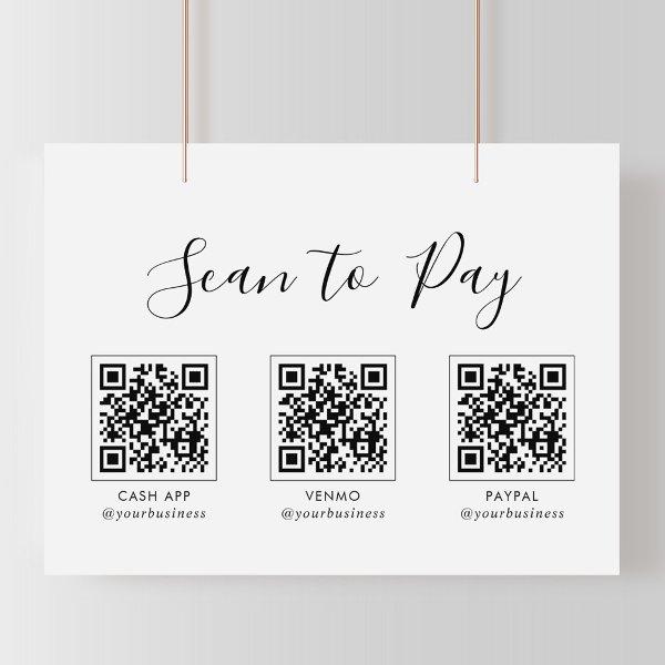 Modern Simple Formal QR Scan to Pay Sign
