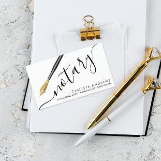 Modern Simple Gold Black Fountain Pen Notary Loan