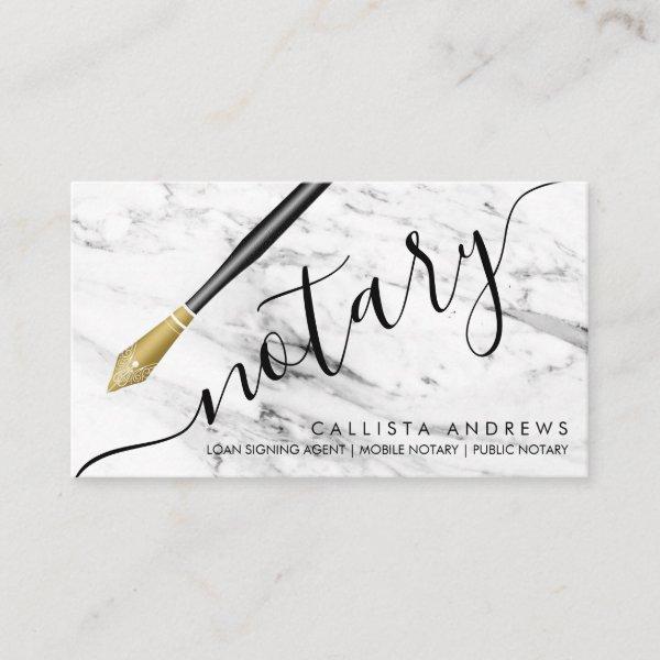Modern Simple Gold Marble Fountain Pen Notary Loan