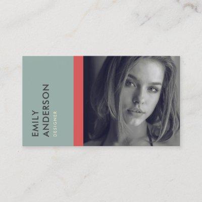 MODERN SIMPLE GREY RED PERSONAL PHOTO IDENTITY