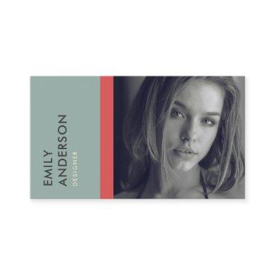 MODERN SIMPLE GREY RED PERSONAL PHOTO IDENTITY