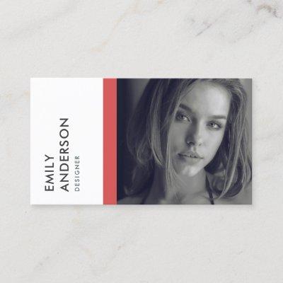 MODERN SIMPLE GREY RED PERSONAL PHOTO IDENTITY