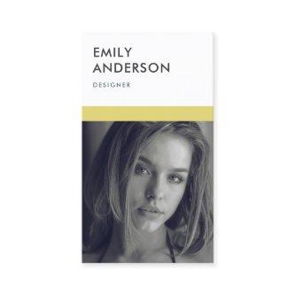 MODERN SIMPLE GREY YELLOW PERSONAL PHOTO IDENTITY