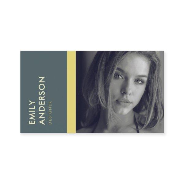 MODERN SIMPLE GREY YELLOW PERSONAL PHOTO IDENTITY