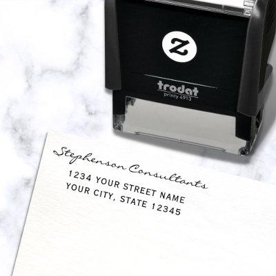Modern Simple Handwritten Return Address Self-inking Stamp