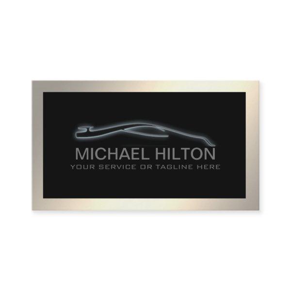 Modern simple luxury powerful car outline gold