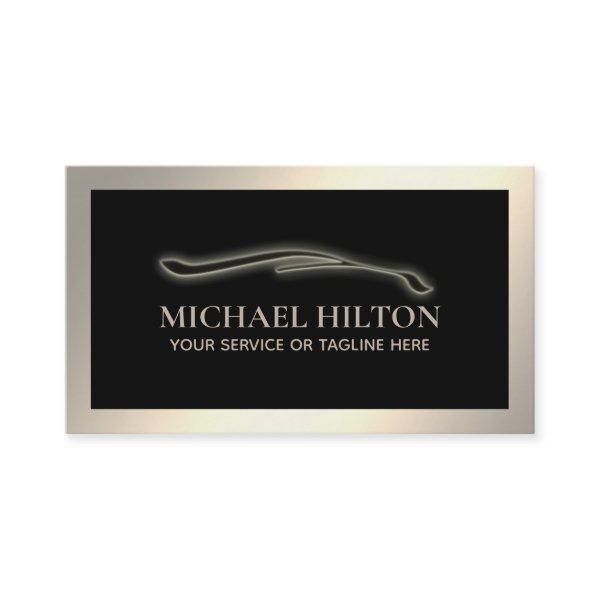 Modern simple luxury powerful car outline gold