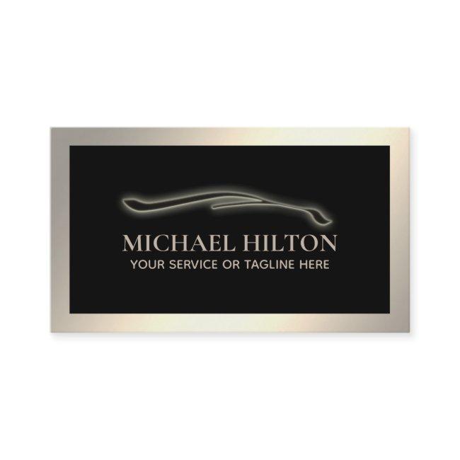 Modern simple luxury powerful car outline gold