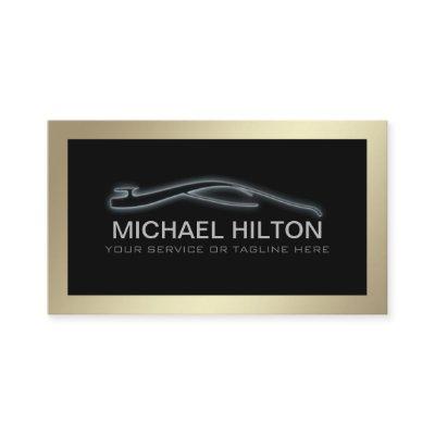 Modern simple luxury powerful car outline gold