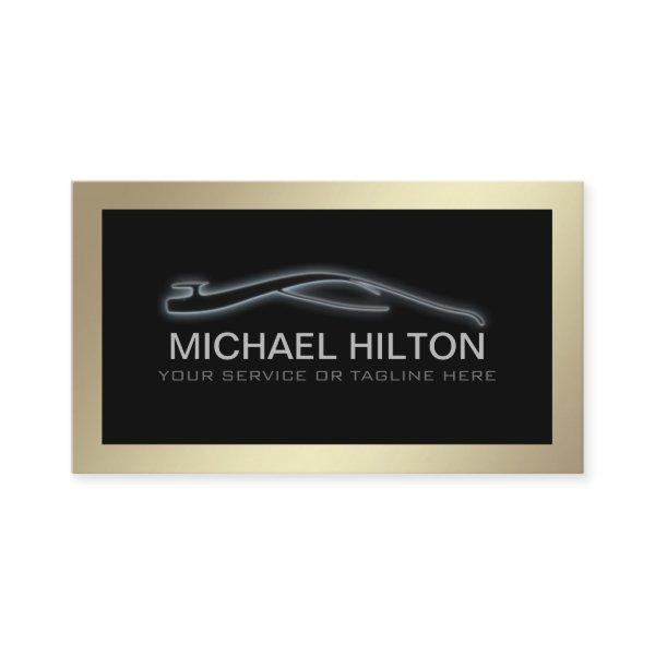 Modern simple luxury powerful car outline gold