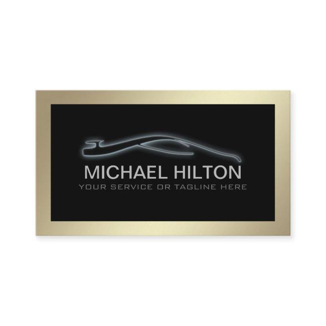 Modern simple luxury powerful car outline gold