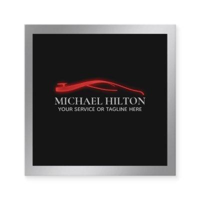 Modern simple luxury powerful car outline silver square