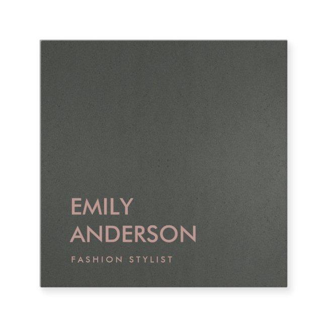 MODERN SIMPLE MINIMAL FAUX DARK SILVER GREY BLACK SQUARE