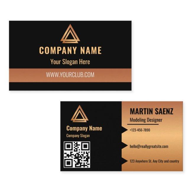 Modern Simple Minimal QR Code Social Media Black