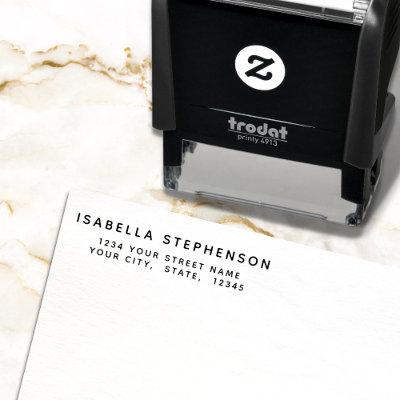 Modern Simple Minimal Return Address Self-inking Stamp