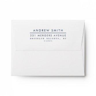 Modern Simple Minimalist Classic Line Name Address Envelope