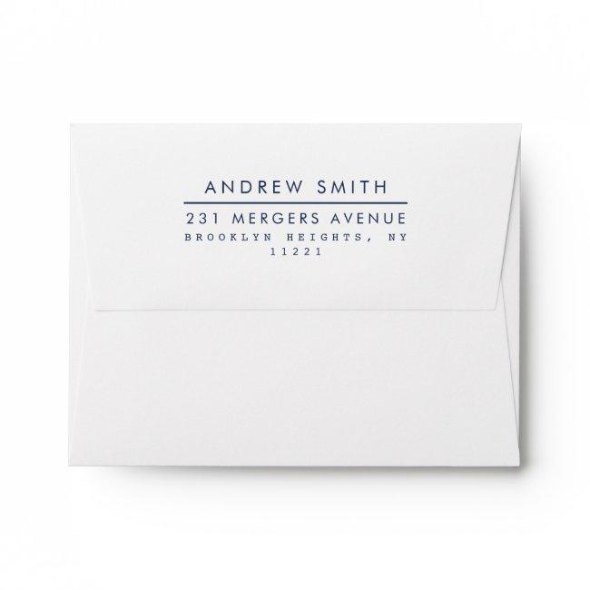 Modern Simple Minimalist Classic Line Name Address Envelope