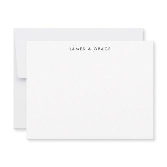 Modern Simple Minimalist Clean Clean Couple Names Note Card
