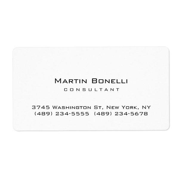 Modern Simple Minimalist Consultant  Label