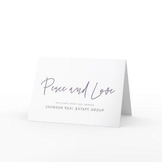 Modern Simple Minimalist Peace and Love Holiday Card