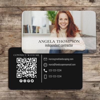 Modern Simple Minimalist Photo Connect QR Code